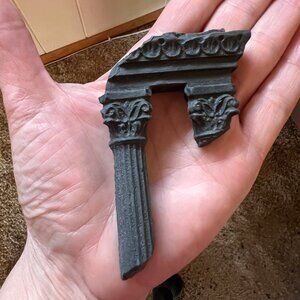 RARE 80s French Artisan Brooch by Marie Rancillac, architectural ruin in black